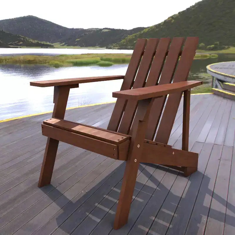 Sedia Adirondack moderna Irving in legno di acacia per esterni - JONATHAN Y