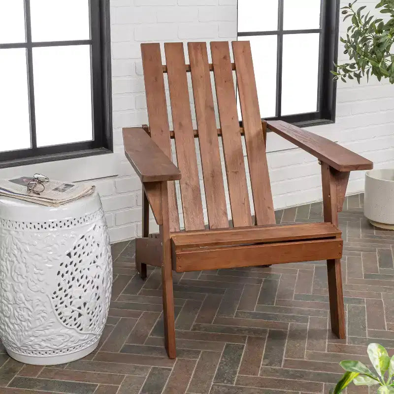 Sedia Adirondack moderna Irving in legno di acacia per esterni - JONATHAN Y