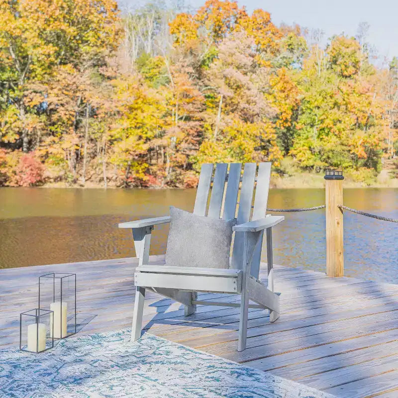 Sedia Adirondack moderna Irving in legno di acacia per esterni - JONATHAN Y