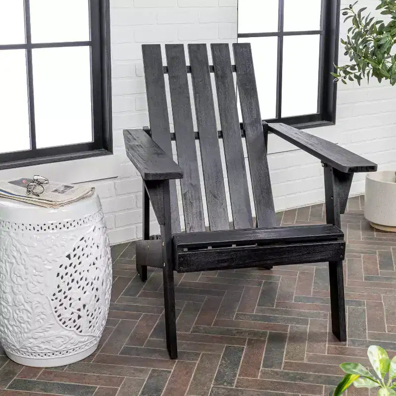 Sedia Adirondack moderna Irving in legno di acacia per esterni - JONATHAN Y