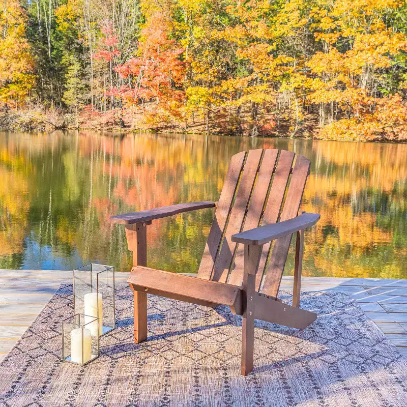 Chaise Adirondack traditionnelle en bois d'acacia pour patio Westport - JONATHAN Y