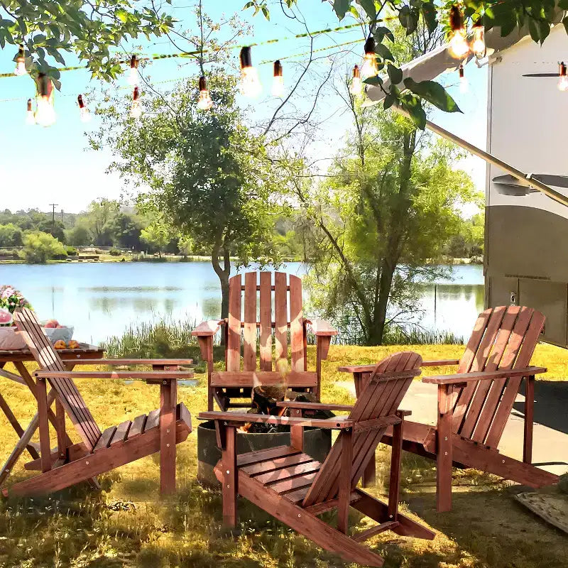 Chaise Adirondack traditionnelle en bois d'acacia pour patio Westport - JONATHAN Y