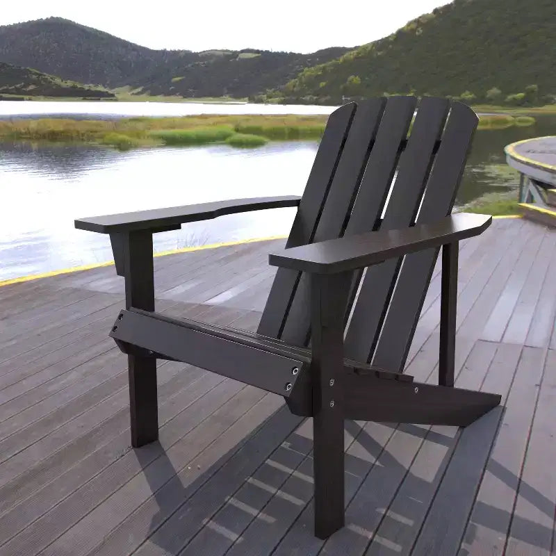 Chaise Adirondack traditionnelle en bois d'acacia pour patio Westport - JONATHAN Y