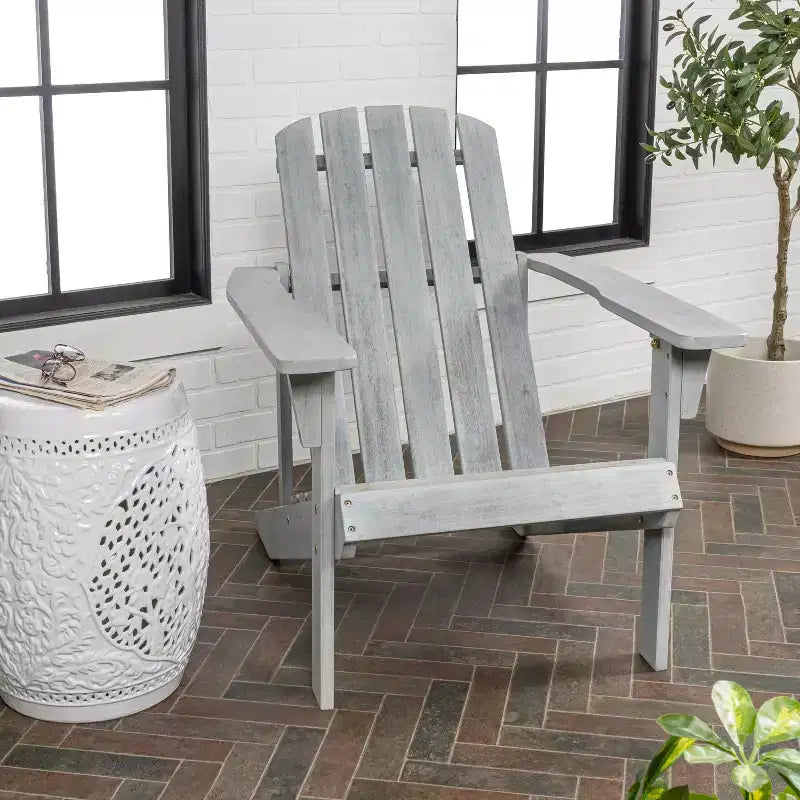Chaise Adirondack traditionnelle en bois d'acacia pour patio Westport - JONATHAN Y