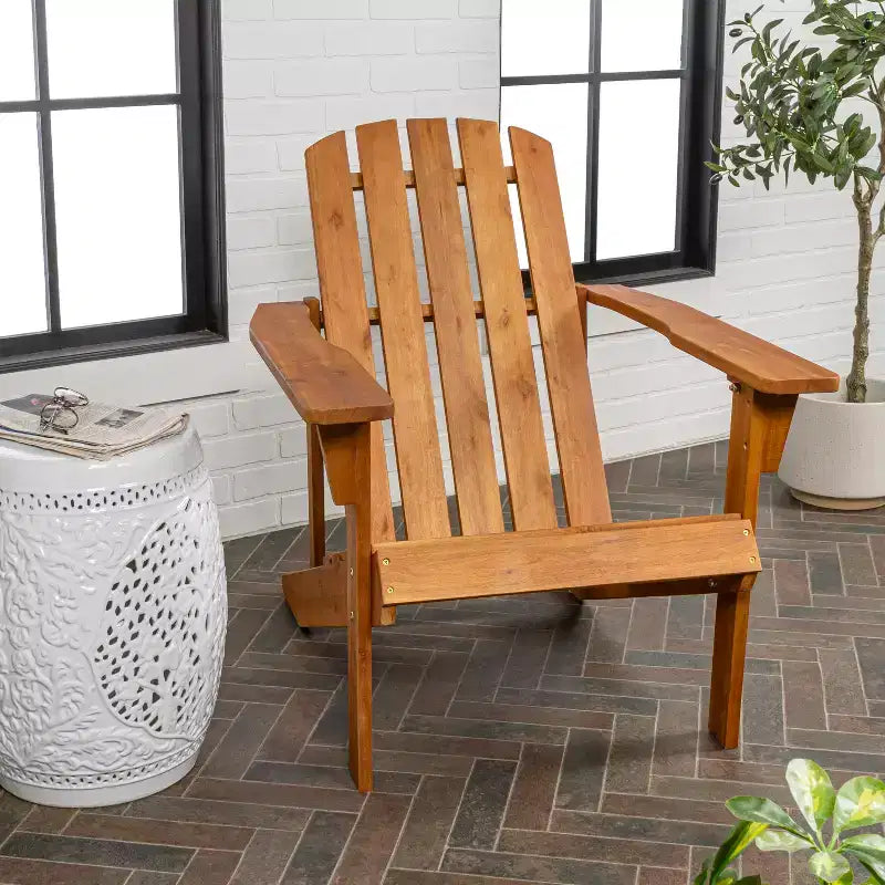 Chaise Adirondack traditionnelle en bois d'acacia pour patio Westport - JONATHAN Y