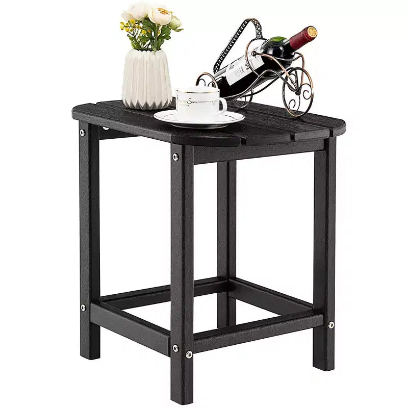 Costway Tavolino Adirondack da Giardino da 18" in HDPE Resistente alle Intemperie Grigio/Nero/Blu Scuro