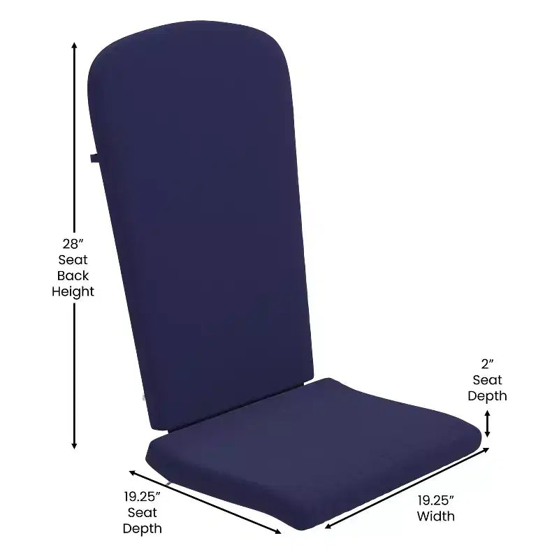 Merrick Lane, set di 2 sedie da patio Adirondack resistenti alle intemperie con schienale a traliccio verticale e cuscini in schiuma comfort
