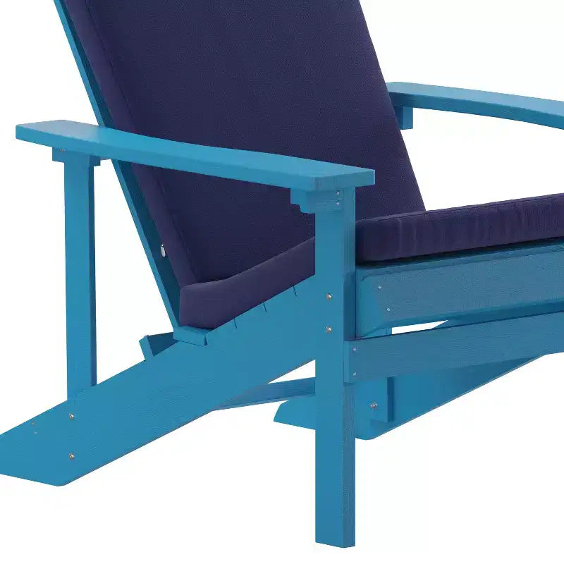 Merrick Lane, set di 2 sedie da patio Adirondack resistenti alle intemperie con schienale a traliccio verticale e cuscini in schiuma comfort