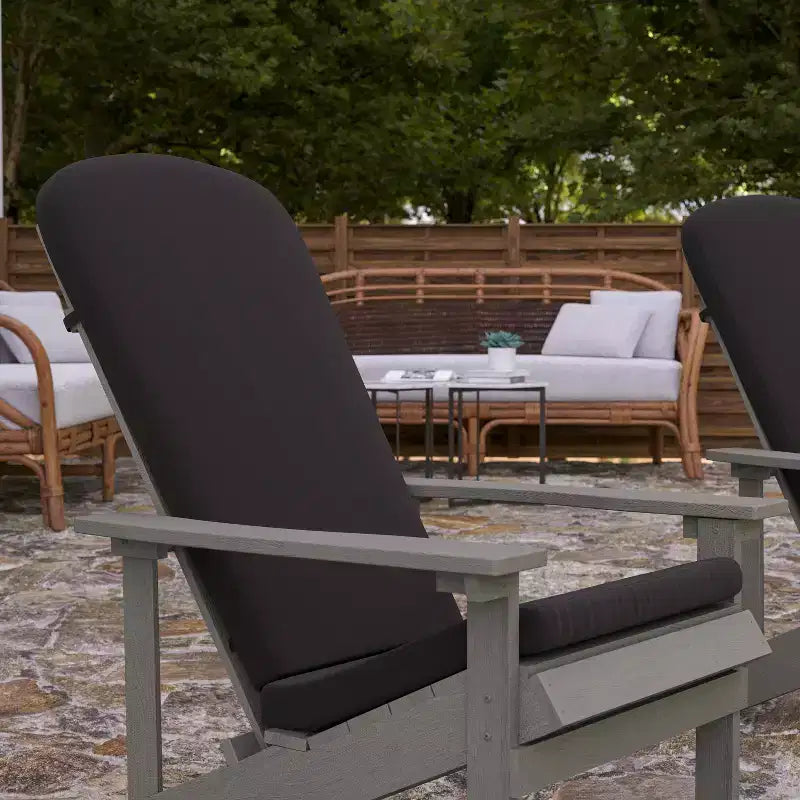 Merrick Lane, set di 2 sedie da patio Adirondack resistenti alle intemperie con schienale a traliccio verticale e cuscini in schiuma comfort