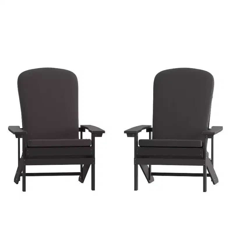 Merrick Lane, set di 2 sedie da patio Adirondack resistenti alle intemperie con schienale a traliccio verticale e cuscini in schiuma comfort