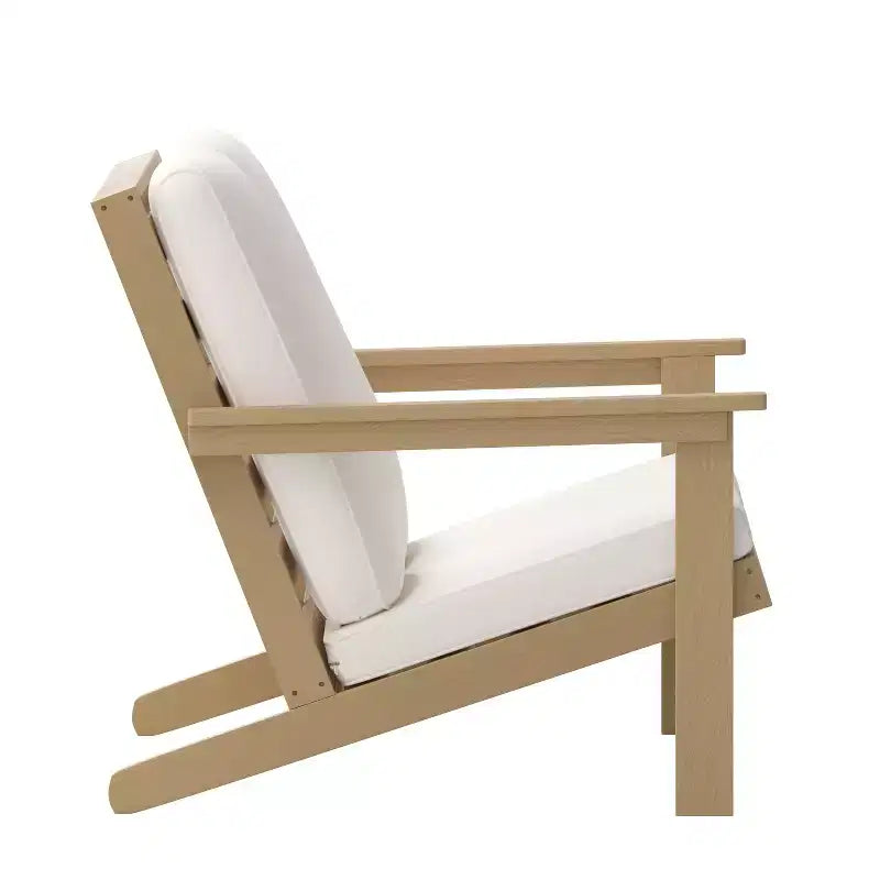 Poltrona a due posti Adirondack Emma e Oliver in poliresina per tutte le stagioni, con seduta profonda e comodi cuscini per schienale e seduta