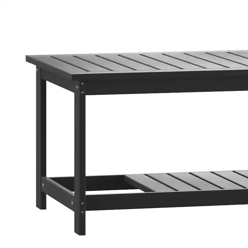 Tavolino da salotto Adirondack a due livelli in legno e resina sintetica Merrick Lane resistente a tutte le stagioni