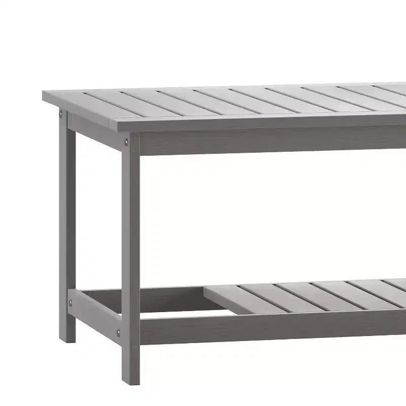Tavolino da salotto Adirondack a due livelli in legno e resina sintetica Merrick Lane resistente a tutte le stagioni