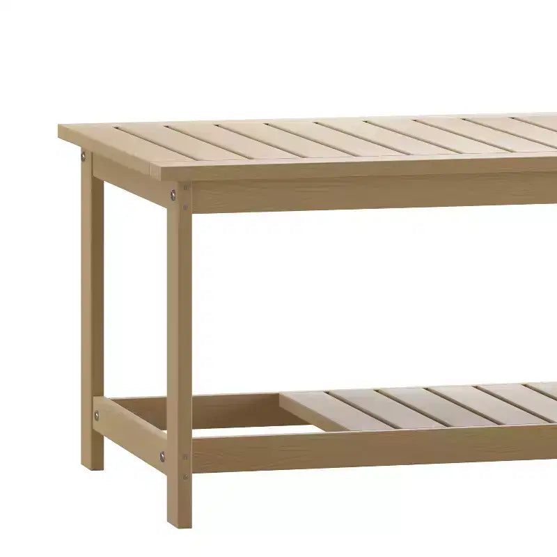 Tavolino da salotto Adirondack a due livelli in legno e resina sintetica Merrick Lane resistente a tutte le stagioni