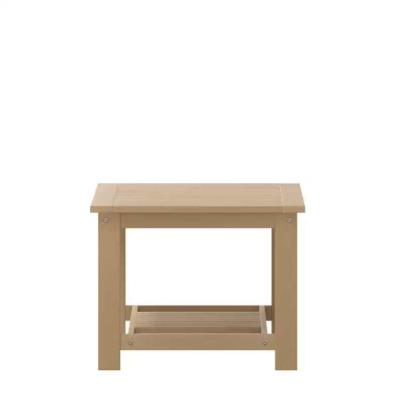 Tavolino da salotto Adirondack a due livelli in legno e resina sintetica Merrick Lane resistente a tutte le stagioni