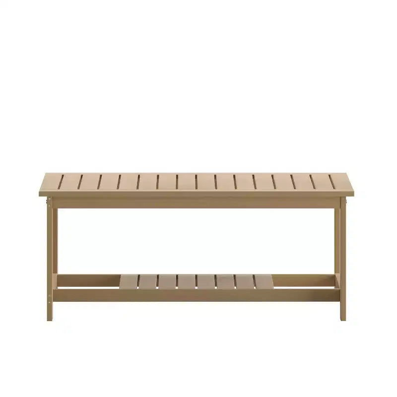 Tavolino da salotto Adirondack a due livelli in legno e resina sintetica Merrick Lane resistente a tutte le stagioni
