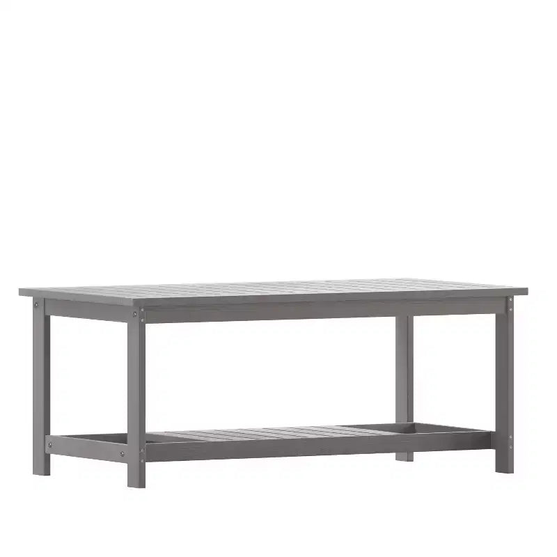 Tavolino da salotto Adirondack a due livelli in legno e resina sintetica Merrick Lane resistente a tutte le stagioni