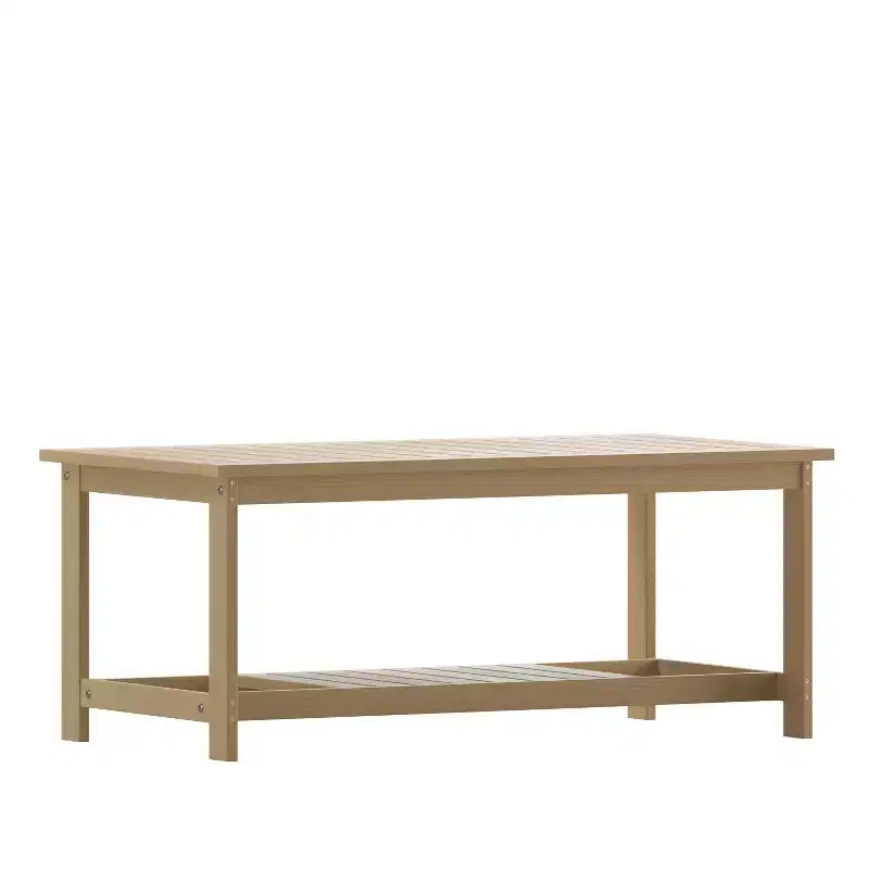 Tavolino da salotto Adirondack a due livelli in legno e resina sintetica Merrick Lane resistente a tutte le stagioni