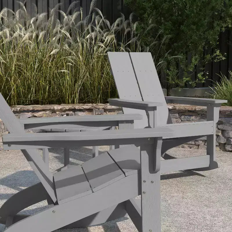 Set di mobili da giardino da 3 pezzi Merrick Lane Wellington Include sedie a dondolo Adirondack trattate UV resistenti alle intemperie e tavolino laterale