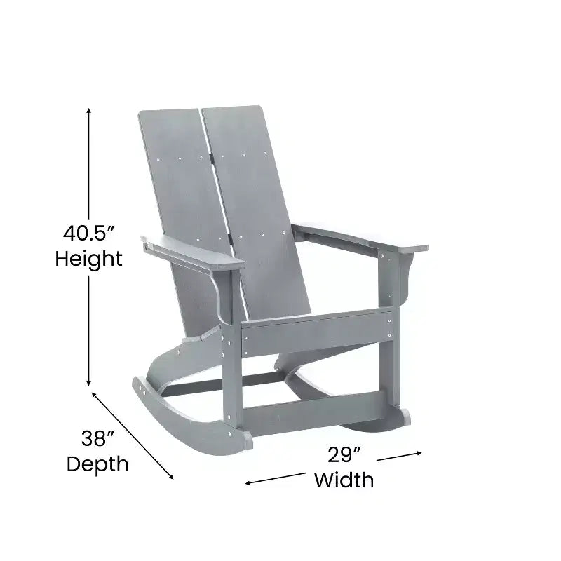 Set di mobili da giardino da 3 pezzi Merrick Lane Wellington Include sedie a dondolo Adirondack trattate UV resistenti alle intemperie e tavolino laterale
