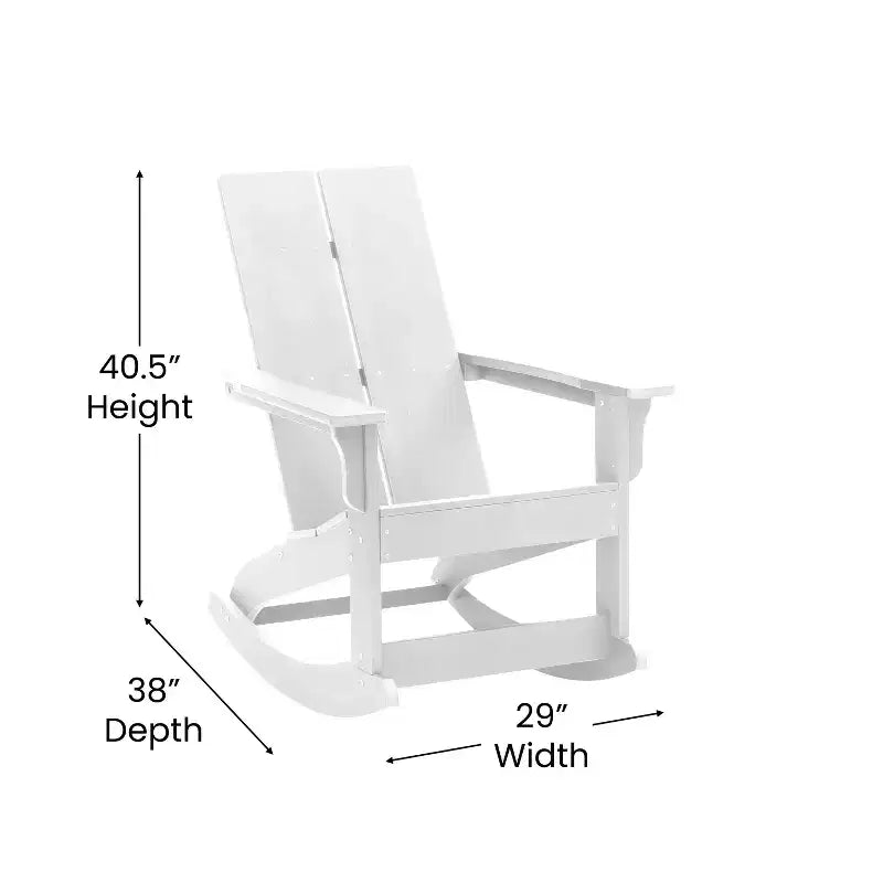 Set di mobili da giardino da 3 pezzi Merrick Lane Wellington Include sedie a dondolo Adirondack trattate UV resistenti alle intemperie e tavolino laterale