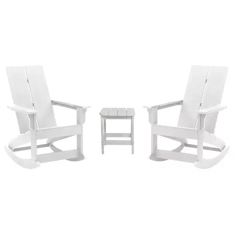 Set di mobili da giardino da 3 pezzi Merrick Lane Wellington Include sedie a dondolo Adirondack trattate UV resistenti alle intemperie e tavolino laterale