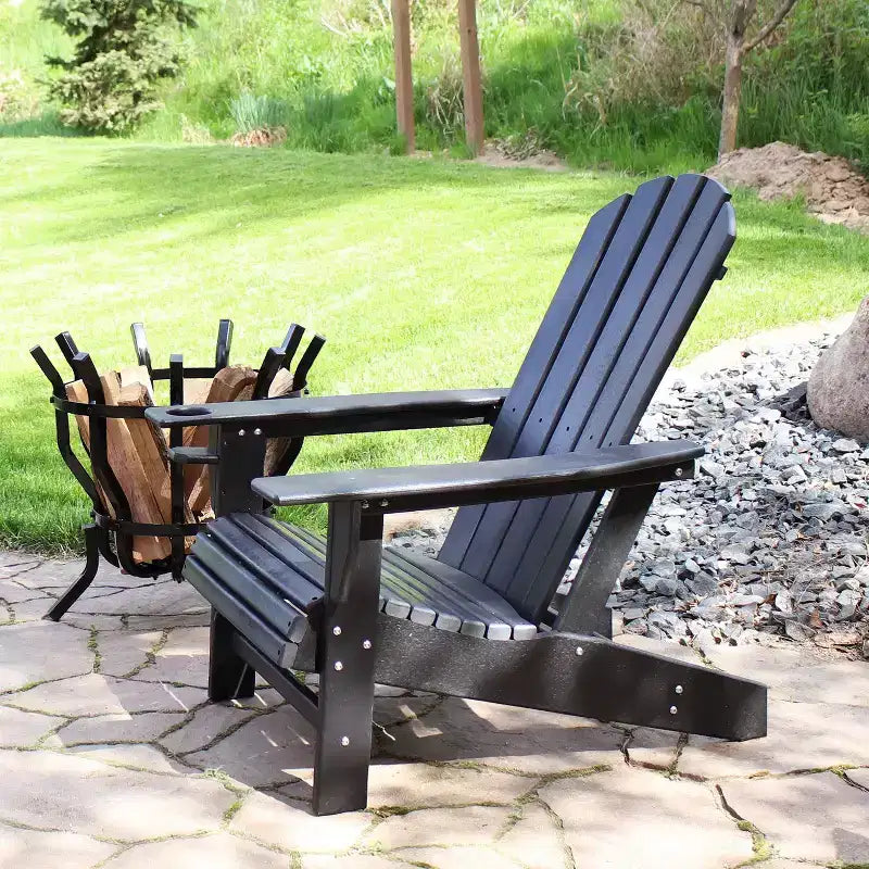 Sedia Adirondack da Esterno Stile Lago Sunnydaze con Portabicchieri