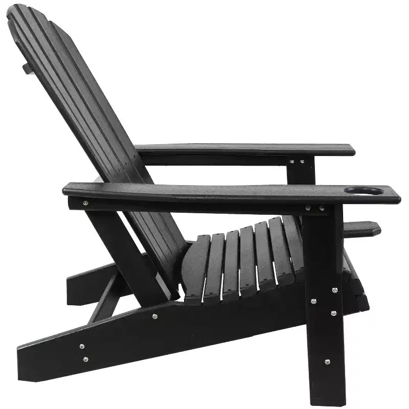Sedia Adirondack da Esterno Stile Lago Sunnydaze con Portabicchieri