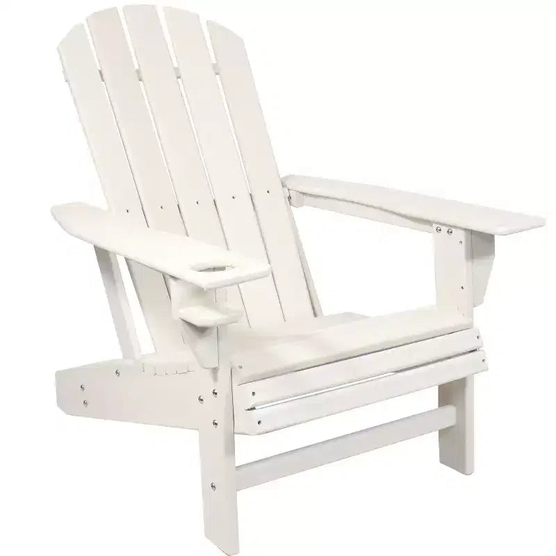 Sunnydaze Outdoor Lake Style Adirondack Chair with Cup Holder