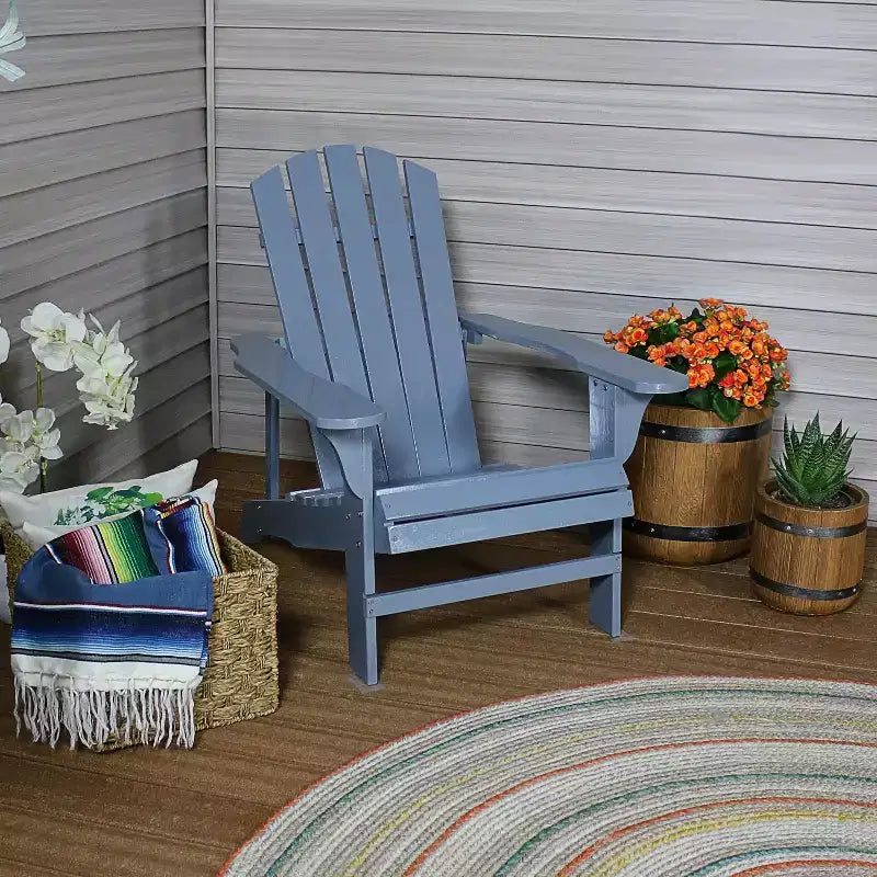 Sedia Adirondack da Esterni Sunnydaze Coastal Bliss in Legno di Abete con Finitura Verniciata