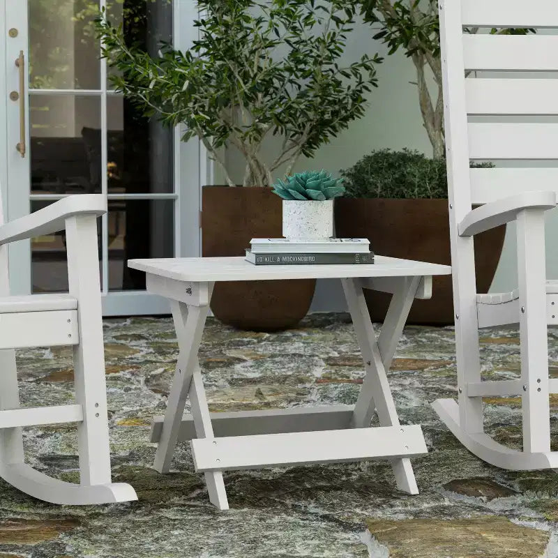 Merrick Lane – Table d'appoint pliante d'extérieur, table d'appoint Adirondack portable tous temps en PEHD