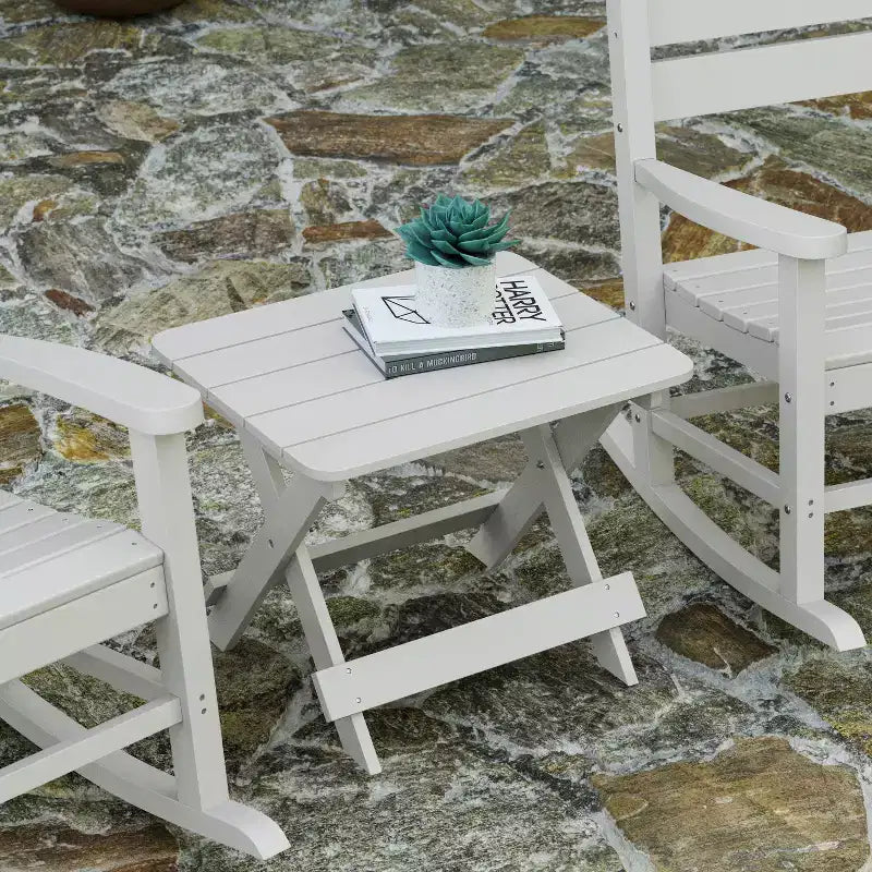 Merrick Lane – Table d'appoint pliante d'extérieur, table d'appoint Adirondack portable tous temps en PEHD