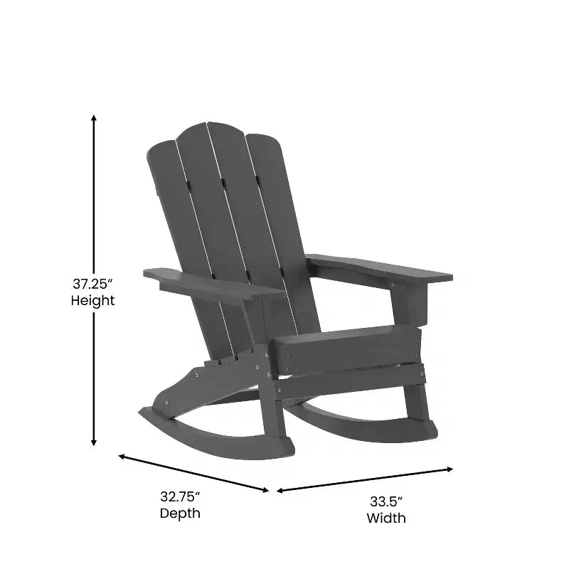 Emma e Oliver Set di 2 sedie a dondolo Adirondack con portabicchieri, sedie a dondolo Adirondack in HDPE resistenti alle intemperie