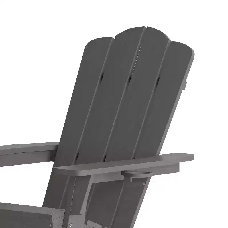 Emma e Oliver Set di 2 sedie a dondolo Adirondack con portabicchieri, sedie a dondolo Adirondack in HDPE resistenti alle intemperie