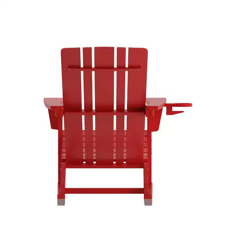 Emma e Oliver Set di 2 sedie a dondolo Adirondack con portabicchieri, sedie a dondolo Adirondack in HDPE resistenti alle intemperie