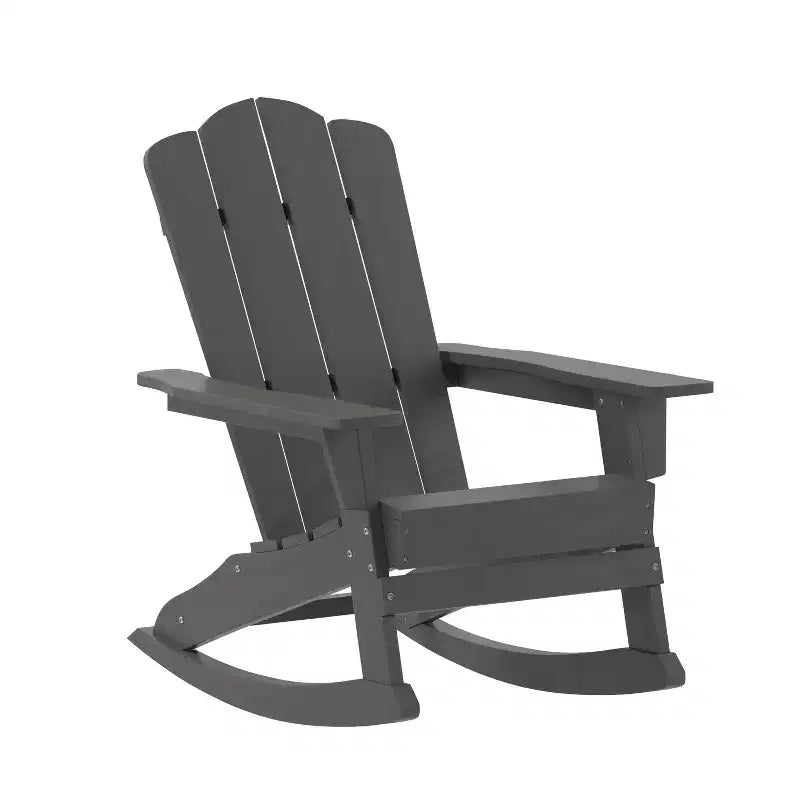 Emma et Oliver Lot de 2 chaises berçantes Adirondack avec porte-gobelets, chaises berçantes Adirondack en PEHD résistant aux intempéries