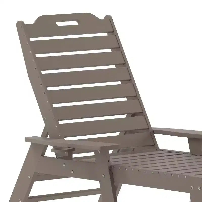 Merrick Lane Gaylord Set di 2 Lettini Adirondack Regolabili con Portabicchieri - Sedie a Sdraio in HDPE per Interni/Esterni per Tutte le Condizioni Atmosferiche