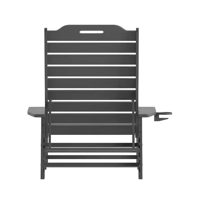 Merrick Lane Gaylord Set di 2 Lettini Adirondack Regolabili con Portabicchieri - Sedie a Sdraio in HDPE per Interni/Esterni per Tutte le Condizioni Atmosferiche