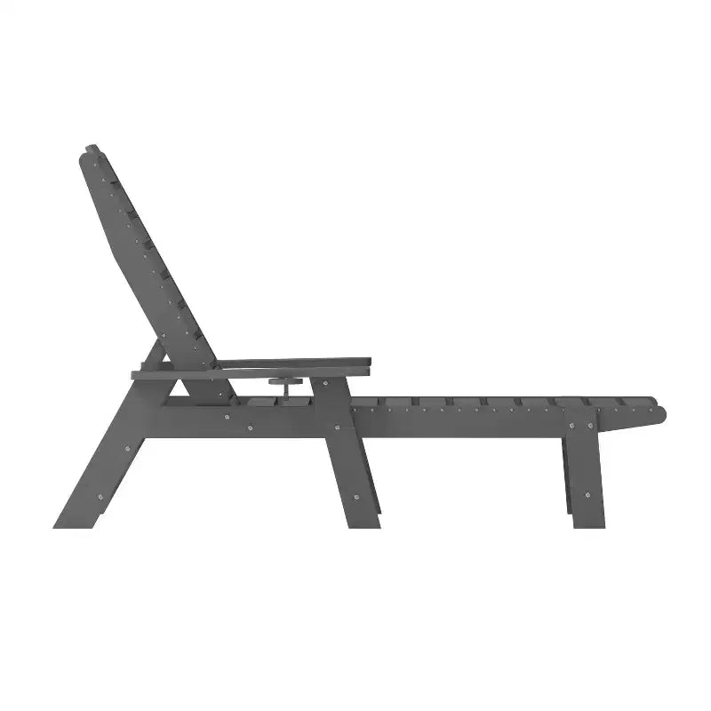 Merrick Lane Gaylord Set di 2 Lettini Adirondack Regolabili con Portabicchieri - Sedie a Sdraio in HDPE per Interni/Esterni per Tutte le Condizioni Atmosferiche