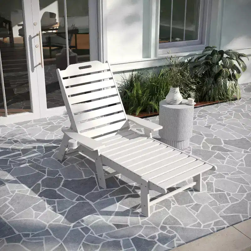 Merrick Lane Gaylord Set di 2 Lettini Adirondack Regolabili con Portabicchieri - Sedie a Sdraio in HDPE per Interni/Esterni per Tutte le Condizioni Atmosferiche