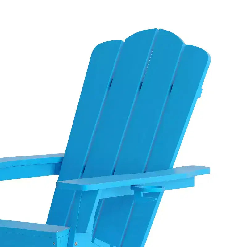 Poltrona a dondolo Adirondack Emma e Oliver con portabicchieri, poltrona a dondolo Adirondack in HDPE resistente alle intemperie