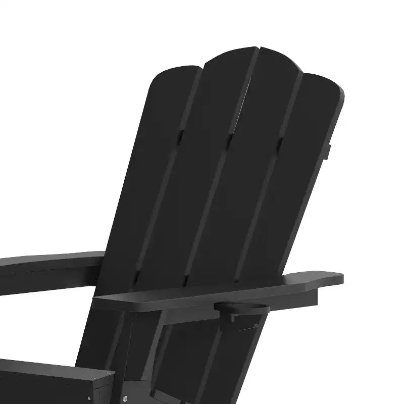 Poltrona a dondolo Adirondack Emma e Oliver con portabicchieri, poltrona a dondolo Adirondack in HDPE resistente alle intemperie