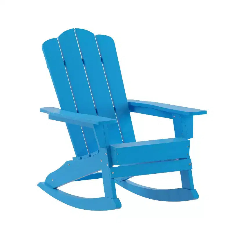 Fauteuil à bascule Adirondack Emma et Oliver avec porte-gobelet, fauteuil à bascule Adirondack en PEHD résistant aux intempéries