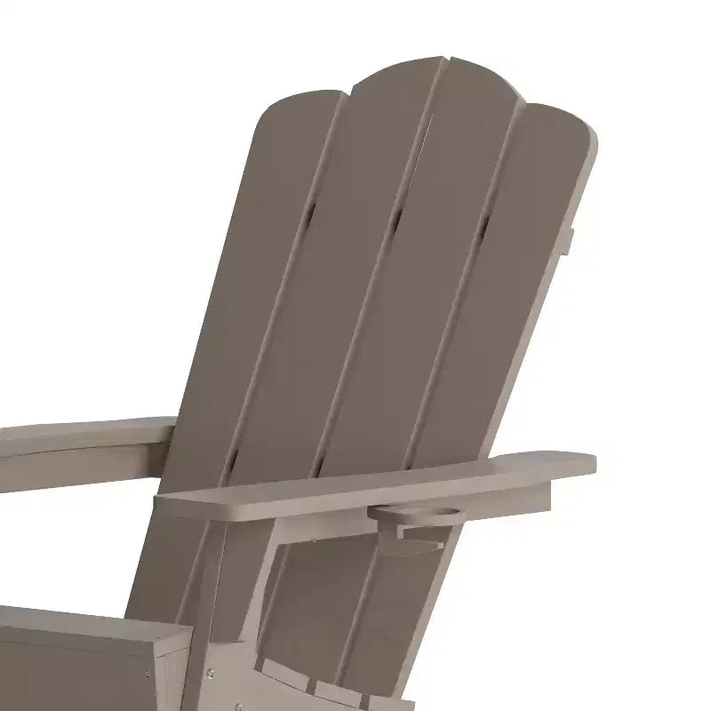 Emma and Oliver Set di 2 sedie Adirondack con portabicchieri, sedie Adirondack in HDPE resistenti alle intemperie