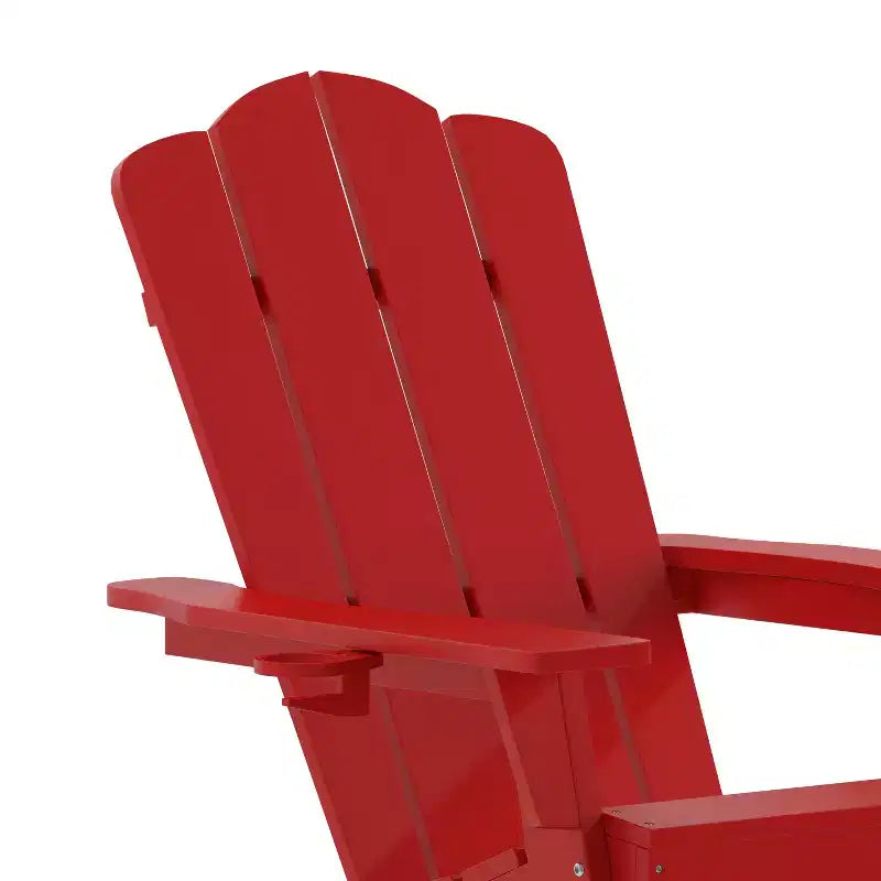 Emma and Oliver Set di 2 sedie Adirondack con portabicchieri, sedie Adirondack in HDPE resistenti alle intemperie