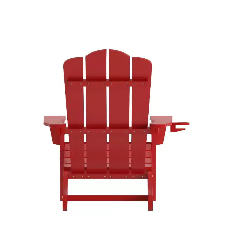 Emma and Oliver Set di 2 sedie Adirondack con portabicchieri, sedie Adirondack in HDPE resistenti alle intemperie