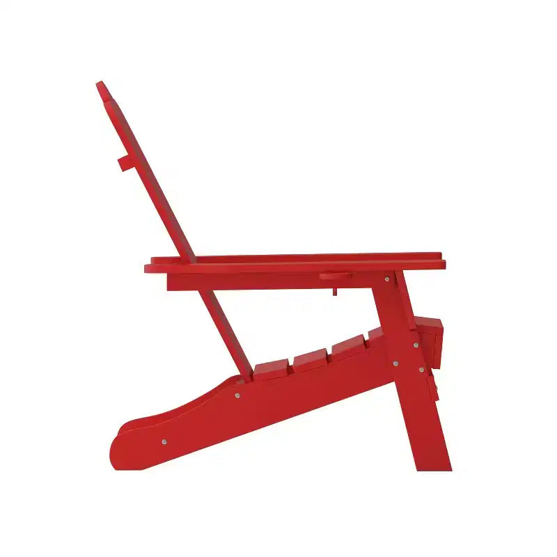 Emma and Oliver Set di 2 sedie Adirondack con portabicchieri, sedie Adirondack in HDPE resistenti alle intemperie
