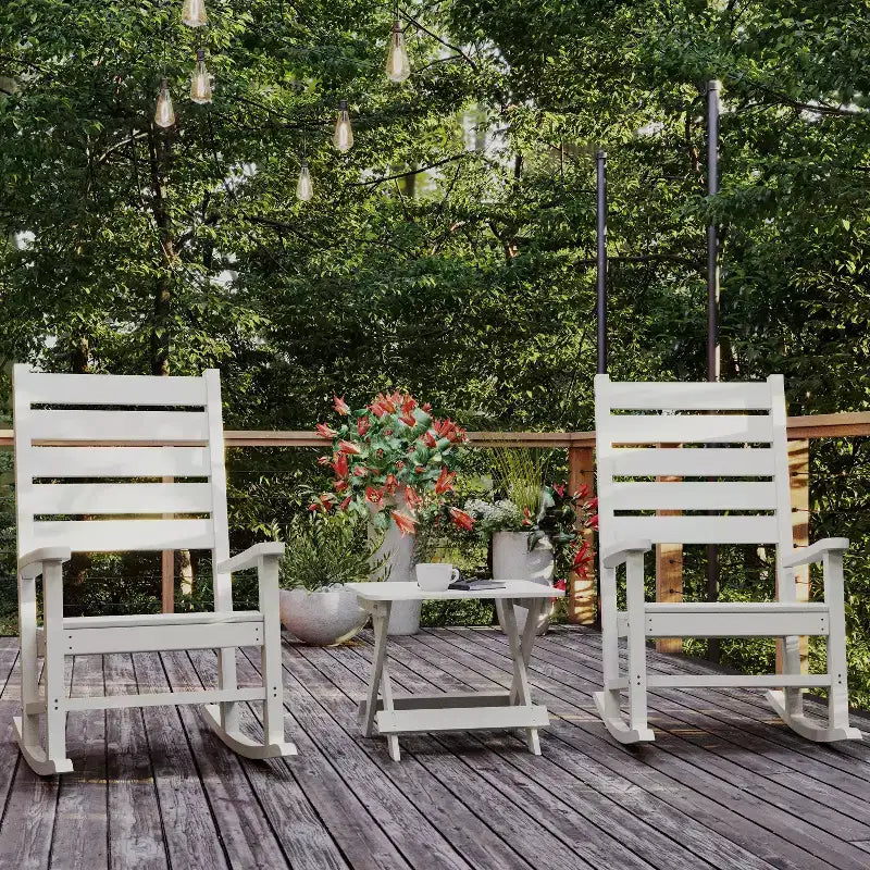 Tavolino laterale pieghevole per esterni Flash Furniture Halifax, tavolino laterale Adirondack portatile in HDPE per tutte le stagioni