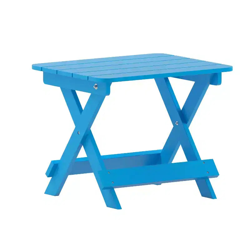 Flash Furniture Halifax Table d'appoint pliante d'extérieur, Table d'appoint Adirondack portable tous temps en PEHD