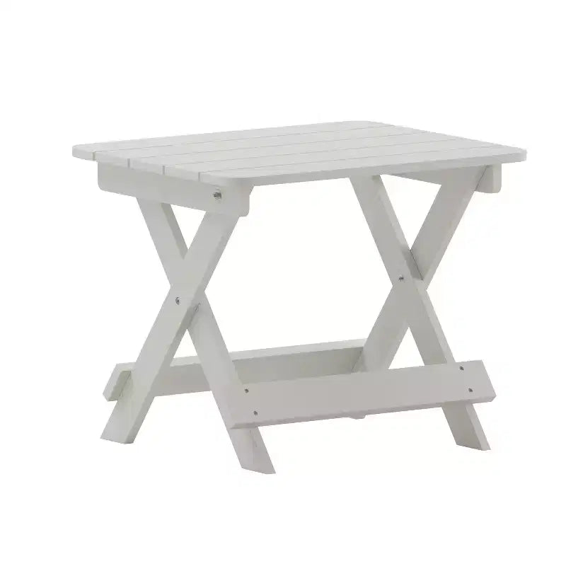 Flash Furniture Halifax Table d'appoint pliante d'extérieur, Table d'appoint Adirondack portable tous temps en PEHD